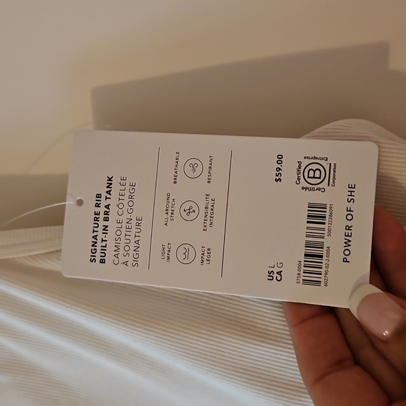 Athleta White Ribbed Tank Top - Picture 5 of 8